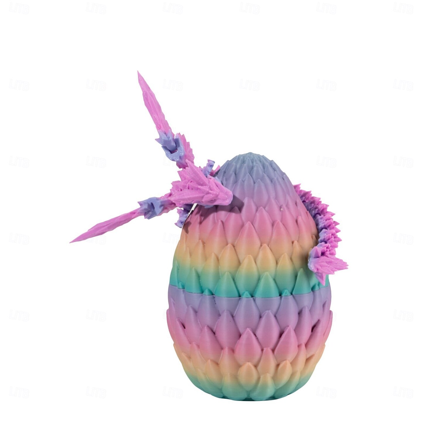 3D gedrucktes Drachenei Regenbogen fliegender Drache in bunten Eiern Zappelspielzeug als Geburtstagsgeschenk flexible Schreibtischfigur Deko 2025 - $22.99 –P1