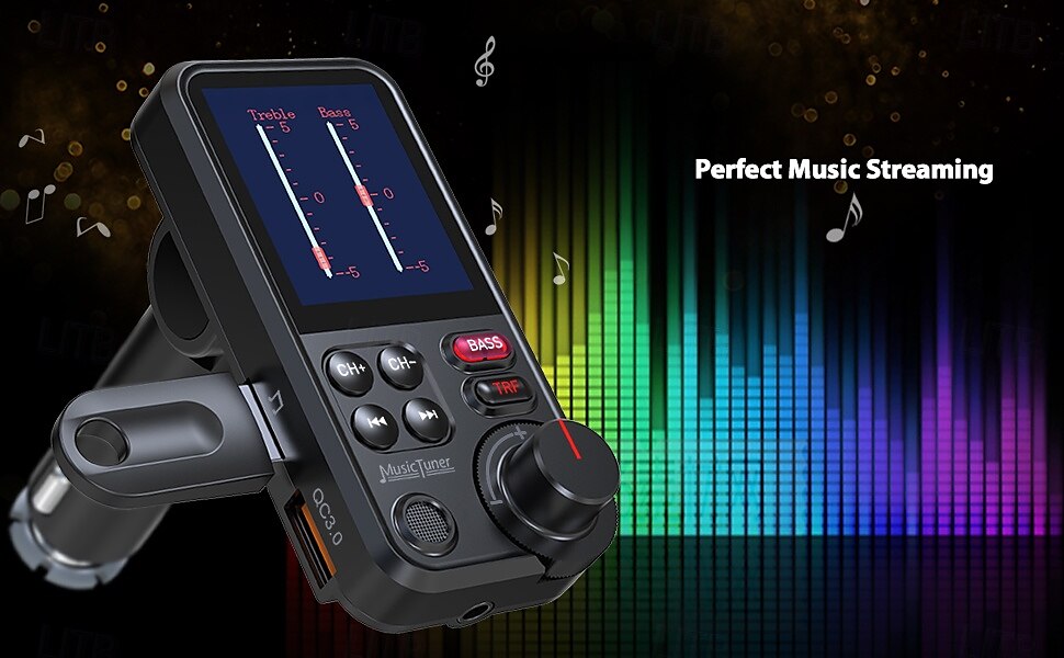 bt93 автомобильный комплект громкой связи bluetooth 5.0 трансмистер fm qc3.0 быстрая зарядка беспроводной автомобильный mp3-плеер bluetooth автомобильный трансмитер fm 2025 - $47.99 –P3