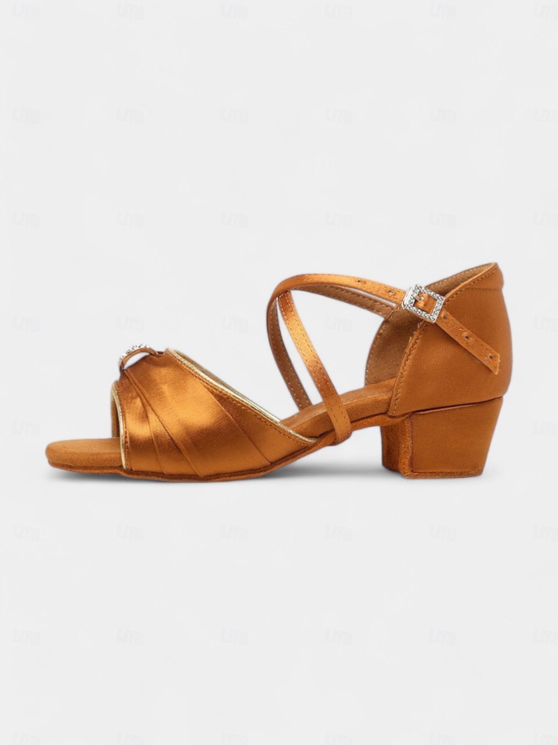 sapatos de dança peep-toe de cetim para meninas com detalhes de strass e tiras ajustáveis – sapatos de performance confortáveis para balé, salão de baile e eventos especiais de 2025 por $42.99 –P10
