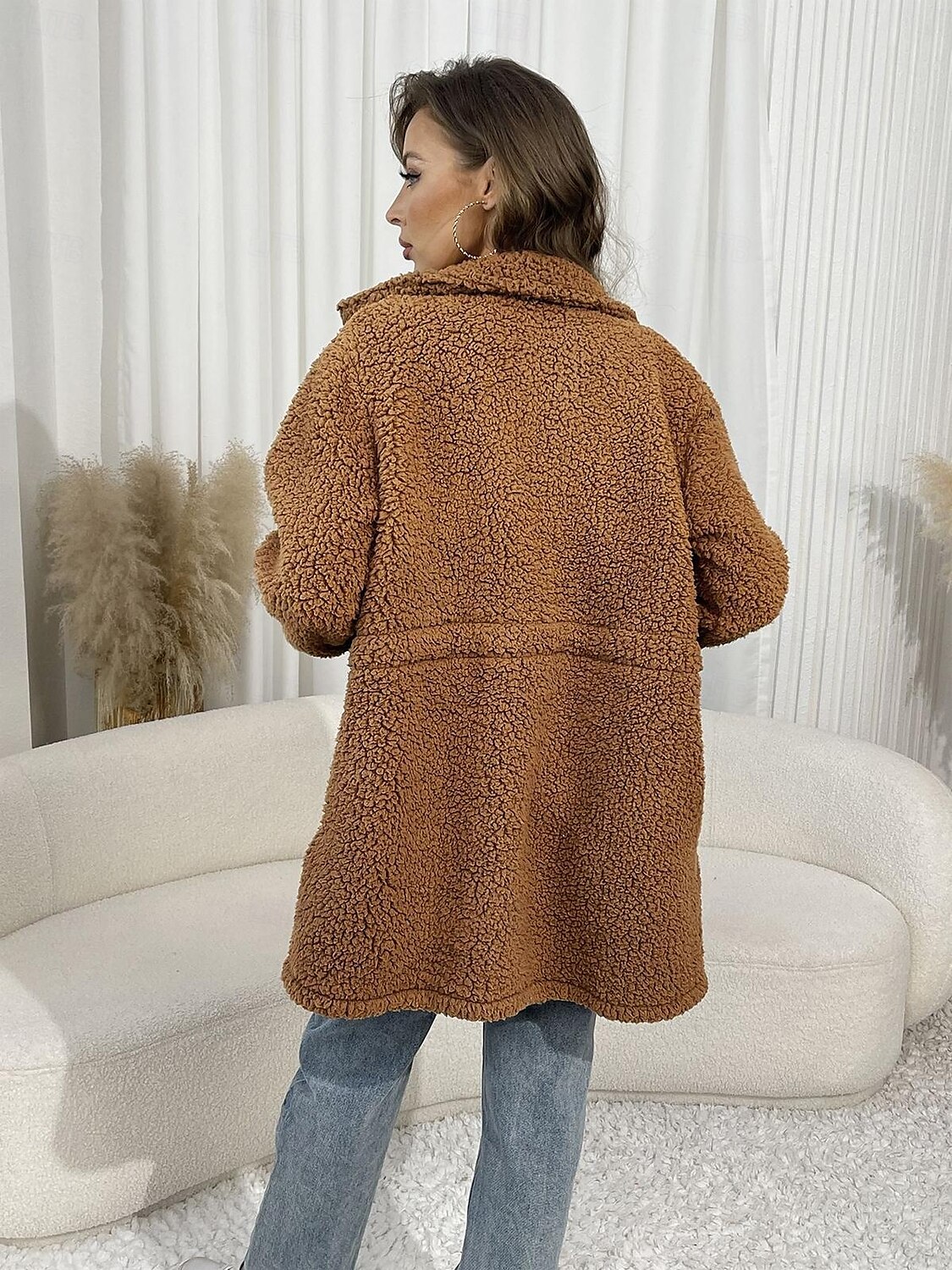 Dámské Zimní kabát Zahřívací Pohodlné Večírek ulice Dar Běžné / Denní Zip Kapsy Zip Stojáček Módní Denní Venkovní Na běžné nošení Pevná barva Běžný Svrchní oděvy Dlouhý rukáv Podzim Zima Hnědá S M L 2025 - $41.99 –P2