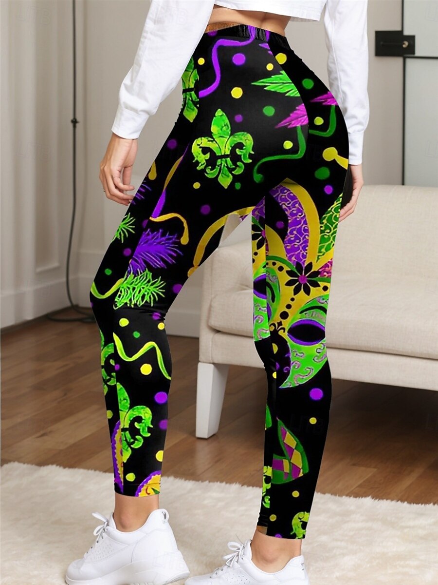 Pantalones Leggings de Mujer Moda Streetwear de Largo Completo Cintura Alta Estampado Gráfico Térmico Cálido Transpirable Suave Microelástico al Aire Libre Diario Verde Otoño Invierno Ajuste Regular 2025 - $19.99 –P2