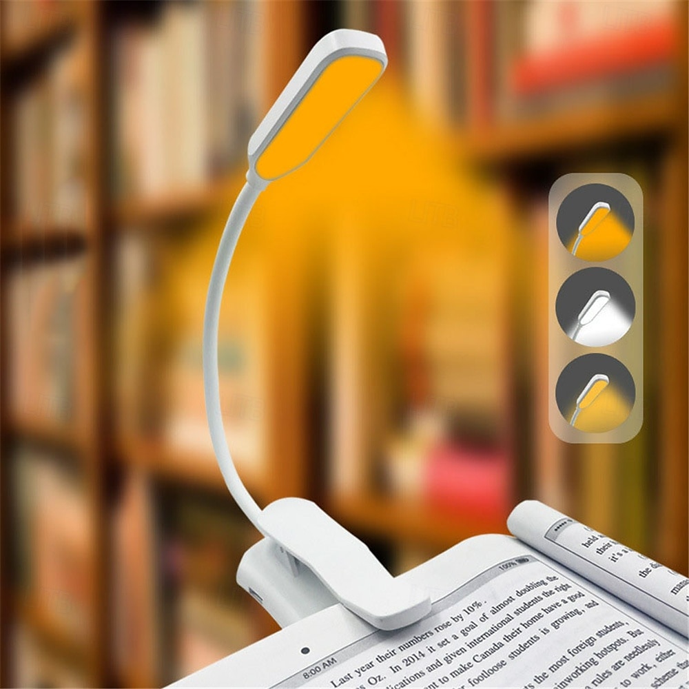 מנורת ספר מיני נטענת usb - מנורת קריאה עם קליפס 7 LED, מנורת לילה אכפתית ללימוד  & קריאה ליד המיטה 2025 - $26.99 –P1