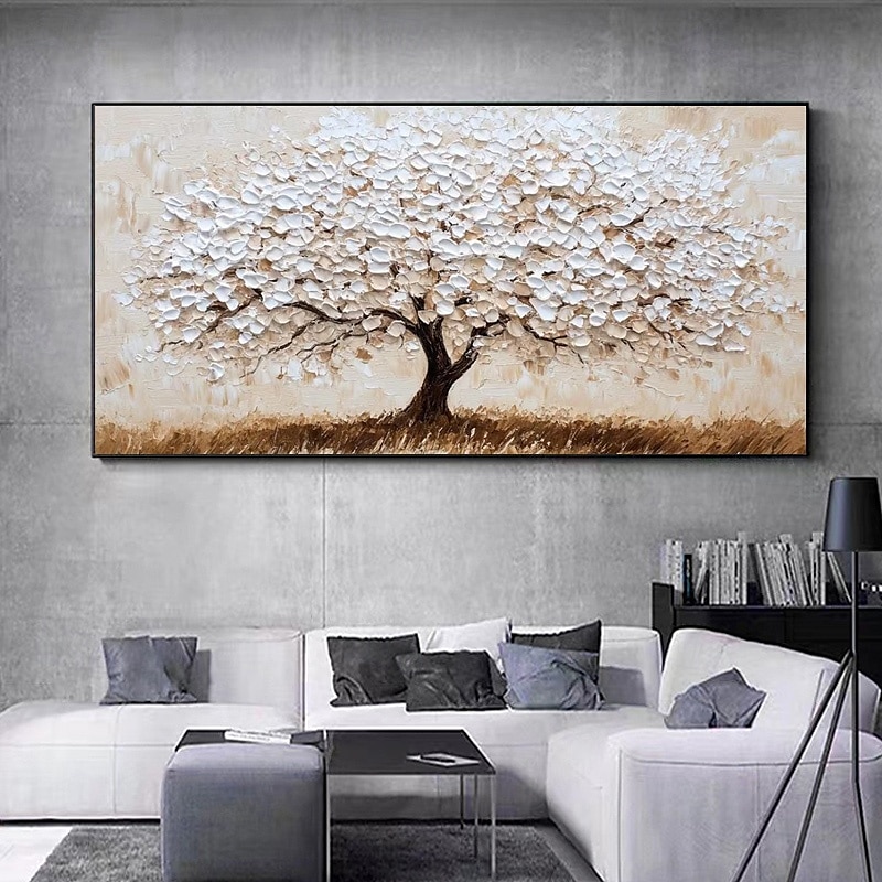 handgemaltes 3D abstraktes Goldbaum-Ölgemälde auf Leinwand, farbenfrohe Baumlandschaft, minimalistische Schwarzgoldstruktur, Spachtelkunst, Naturnachtlandschaft, Weihnachtsdekor, kein Rahmen 2025 - $125.99 –P6