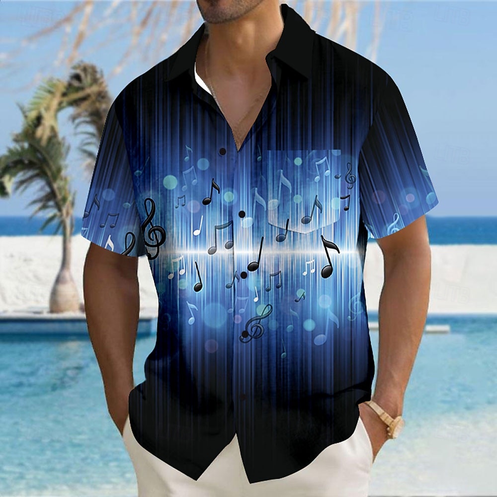 Homme Maîtres du conseil d'administration Notes Chemise Décontractée Chemise Boutonnée Manche Courte Occasionnel Soirée Décontracté Occasionnel Été Printemps Col Rabattu Boutonner Bleu de minuit de 2025 ? $24.99 –P1