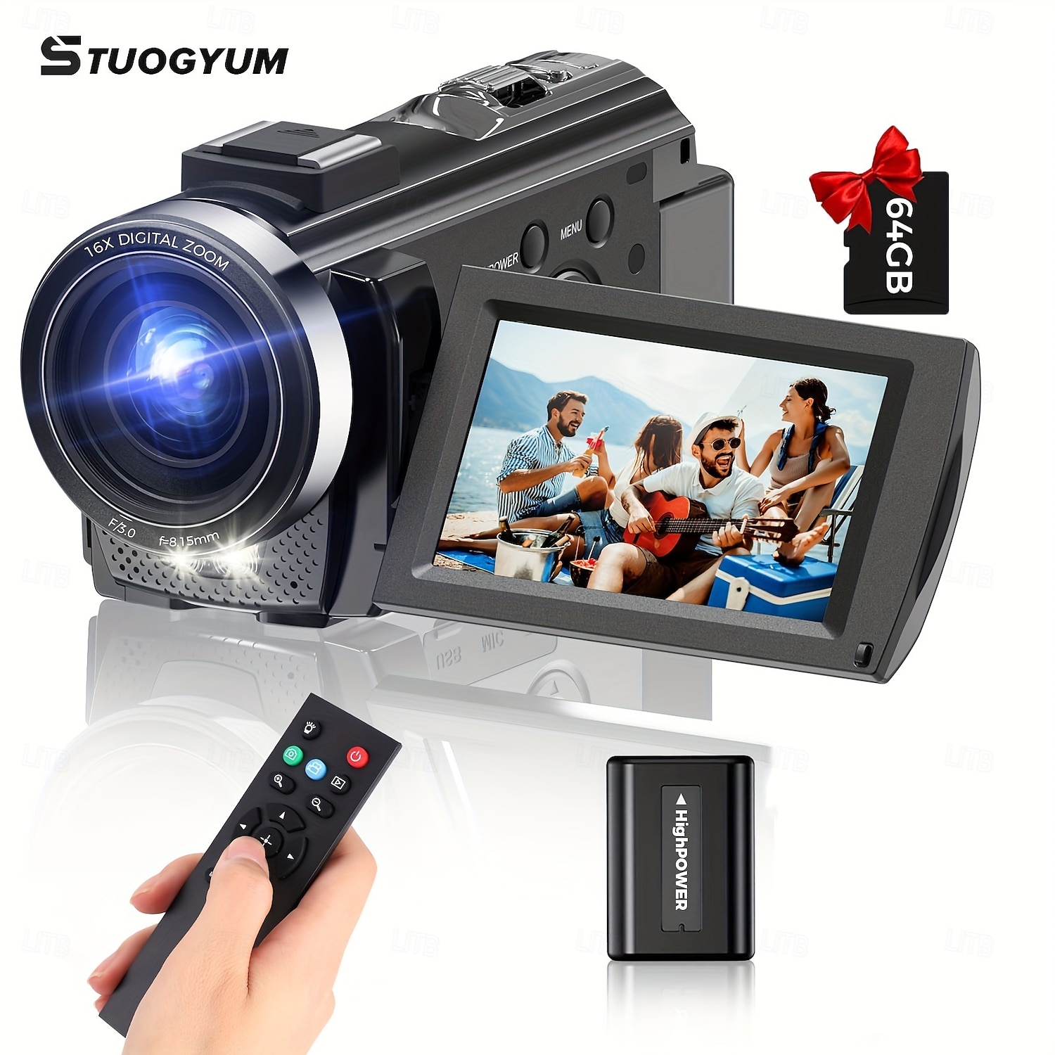 16X Digital Zoom Ultra HD 30FPS Digital Video Camera Camcorder with 3inch IPS 270 Degrees Rotation Screen Remote Control and 1500mah Battery for Vlogging 2025 - $142.99 –P1
