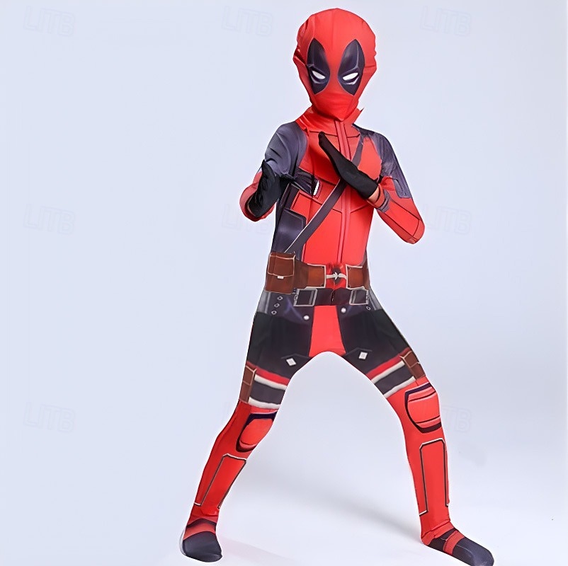 Deadpool og Wolverine Deadpool Cosplay kostyme Bodysuits Film-Cosplay for Herre Gutt Voksen Barn Karneval Maskerade Fest / aften 2025 - $57.99 –P4