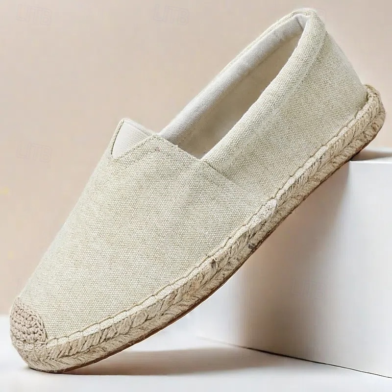 Men's Red Canvas Espadrille Slip-On Shoes with Jute Rope Sole – Comfortable Summer Footwear 2025 - $42.99 –P1