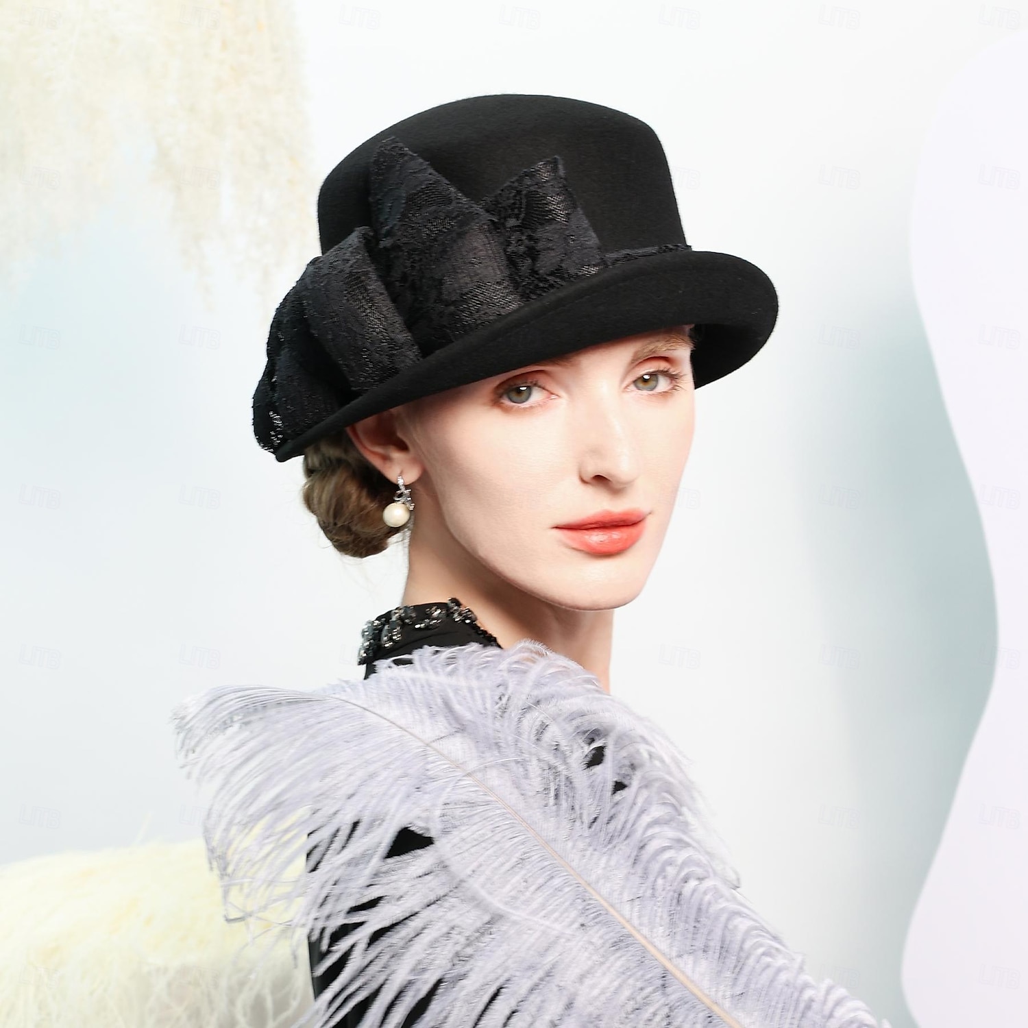 kalapok 100% gyapjú tányér / cloche sapka esküvői tea party elegáns esküvő csípős fejfedővel 2025 - $46.99 –P9
