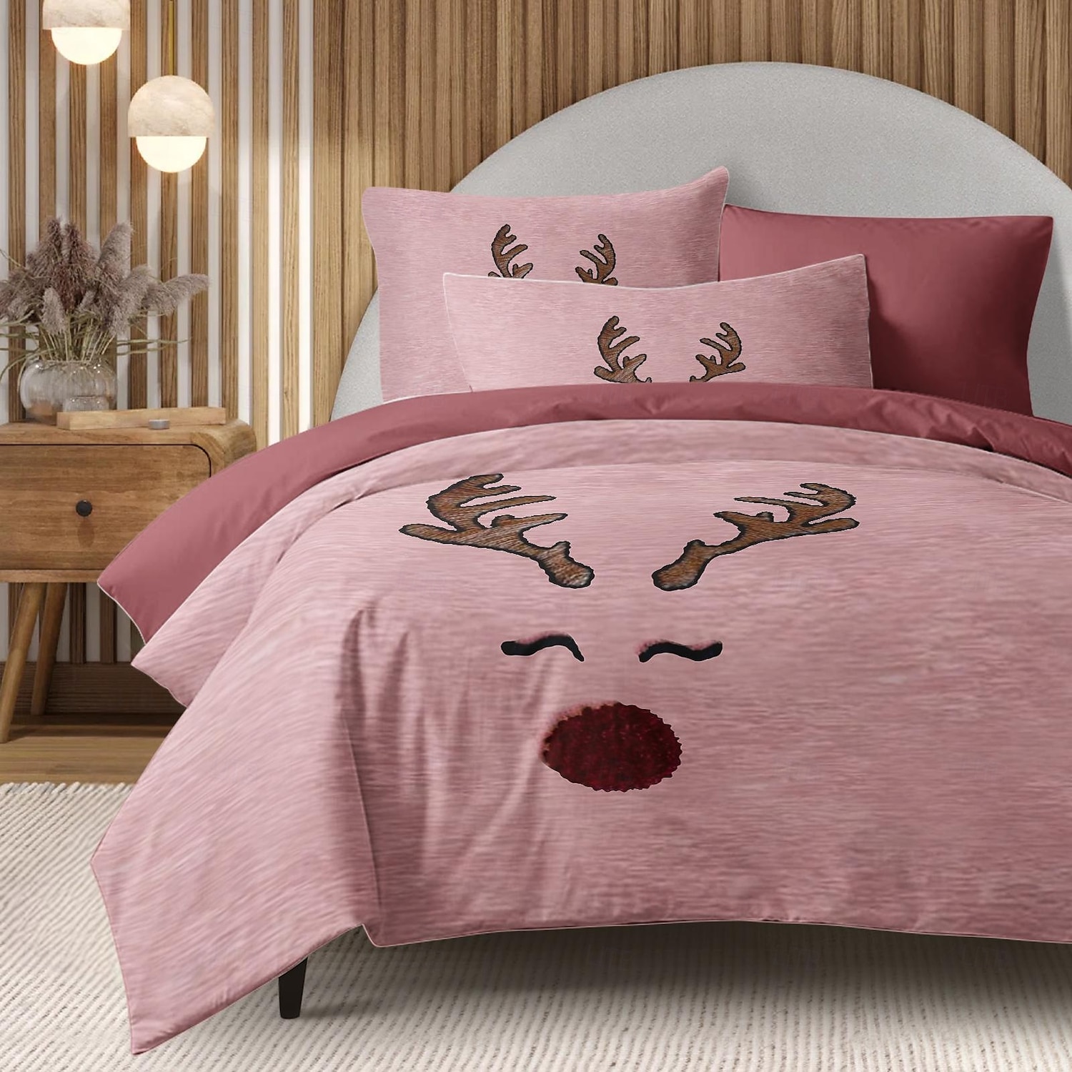 Bettbezug-Set mit Rentier-Aufdruck, 100 % Baumwolle, weiches und gemütliches Bettwäsche-Set mit weihnachtlichem Rentier-Design, perfekt für die Wintersaison, stilvolle Schlafzimmerdekoration, pflegeleicht, maschinenwaschbar 2025 - $60.99 –P9