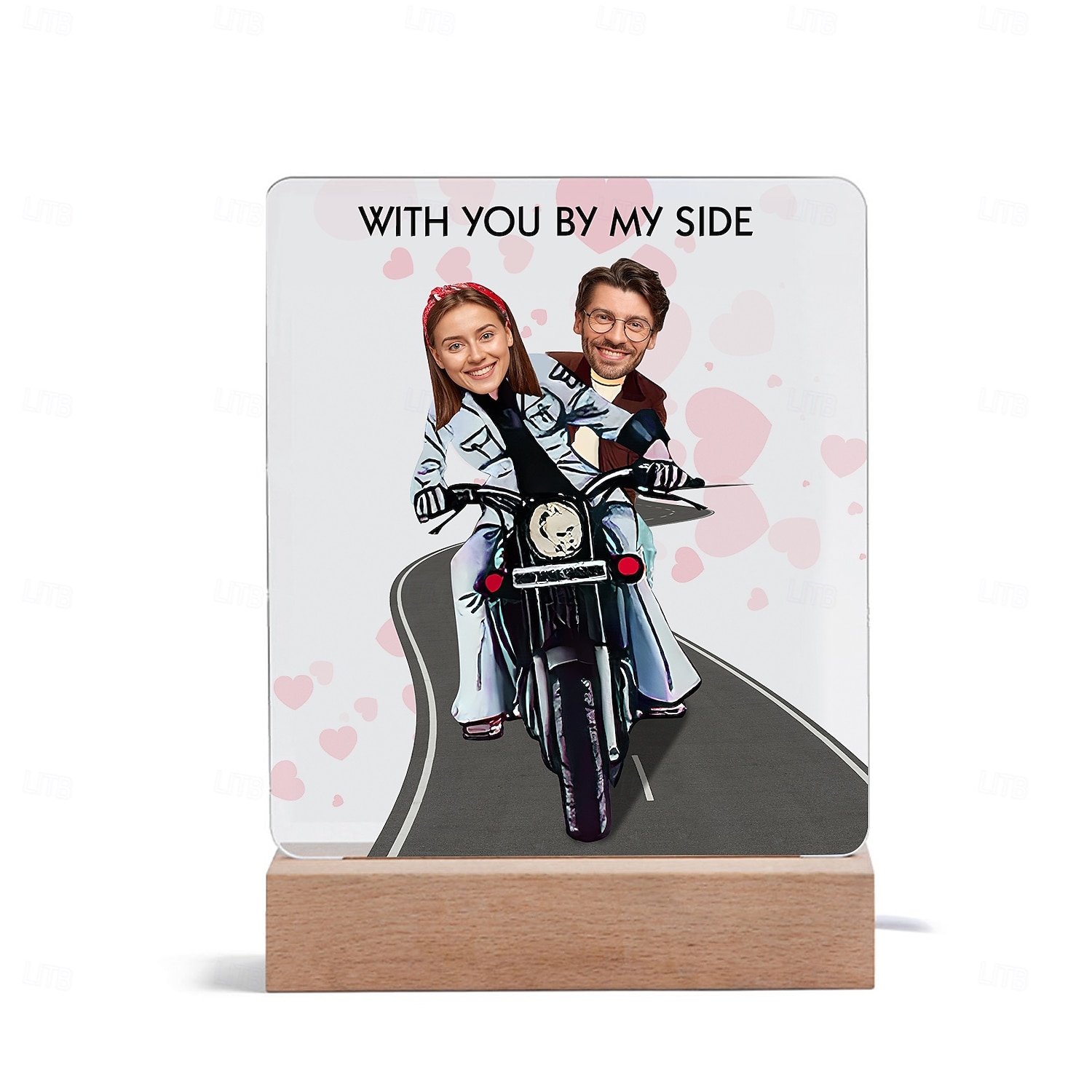 1pc Personalized Acrylic Night Light – Light Up Your Photo Frame Customized Couple Riding Motorcycle Design with Big Head Photos Perfect for Unique Gift for Lovers Couples 2025 - $32.99 –P11