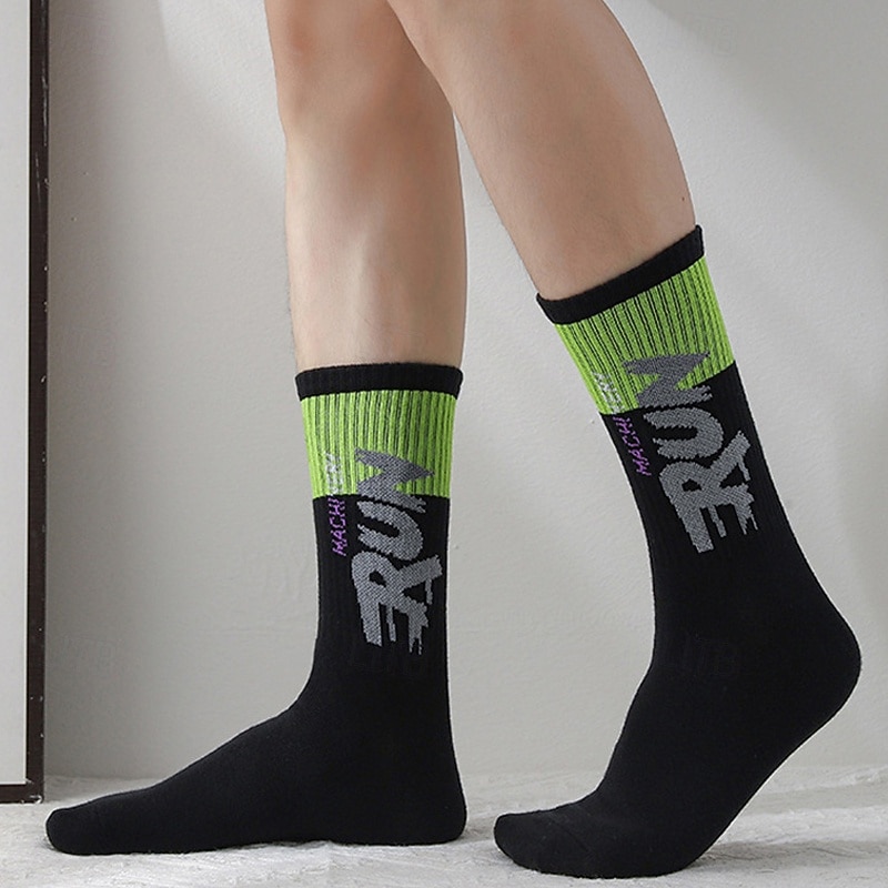 בגדי ריקוד גברים 5 זוגות רב חבילות גרביים גרבי צוות גרביים לריצה גרביים ליומיום שחור לבן צבע קולור בלוק אותיות חופשה ספורט וחוץ יומי בסיסי בינוני אביב סתיו אופנתי יום יומי 2026 - $15.49 –P8