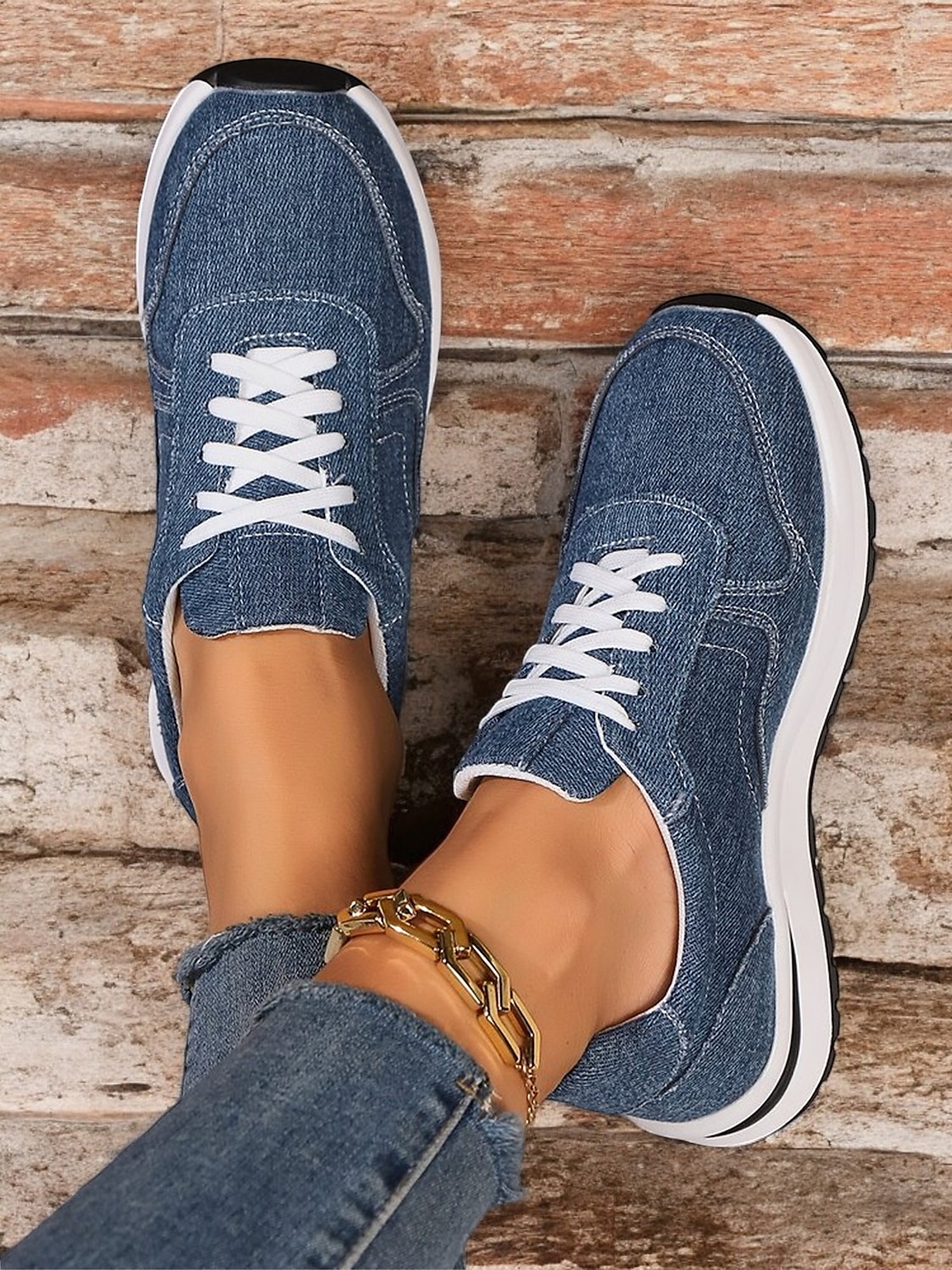 Women's Stylish Denim Sneakers with White Sole | Perfect for Casual and Everyday Wear 2025 - $29.99 –P6
