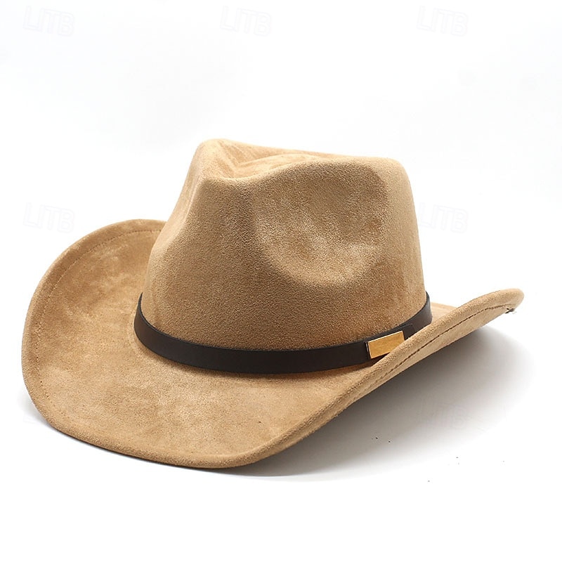 Homme Chapeau de soleil Chapeau de cowboy Chapeau Fedora Trilby Noir Chameau Laineux Le style rétro Mode 18ème siècle État du Texas du quotidien Le thème de la fête Couleur unie / unie Ecran Solaire de 2025 ? €20.99 –P6