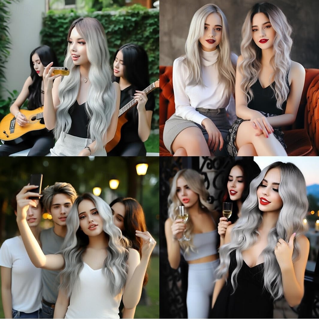 perruques de remplacement de cheveux perruque synthétique longue bouclée ondulée pour femmes noires utilisation quotidienne de fête de 2025 ? $19.99 –P7