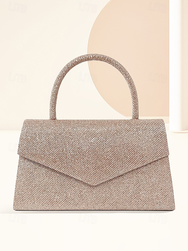 Dames Koppeling Avondtasje Schoudertassen Klep tas Polyesteri Feest Bruiloft Ketting Grote capaciteit Multi-dragen Effen Kleur Zilver Zwart Lichtbruin 2025 - $24.99 –P13