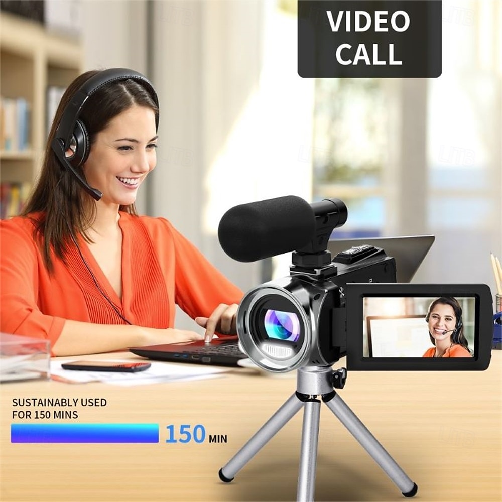 2025年 ビデオカメラ、ビデオカメラ、HD 4K、48MP、ビデオレコーダー、カメラ、ビデオブログ用カメラ、DV、ビデオカメラ、デジタルズーム コレクション – $147.99 –P10