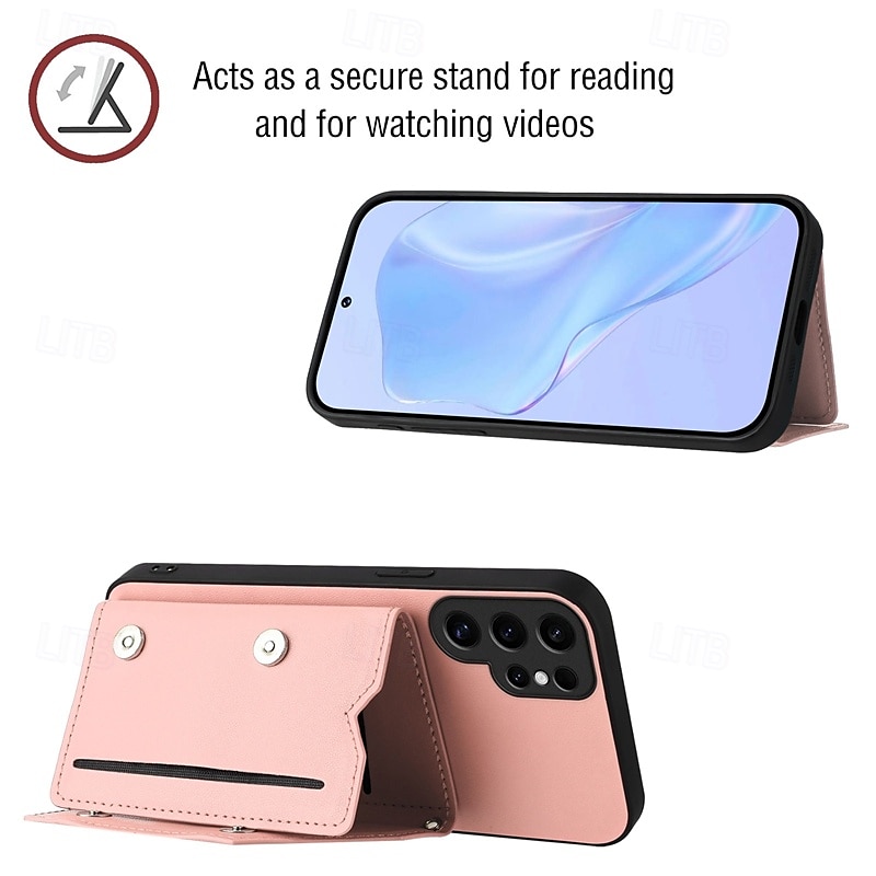 телефон Кейс для Назначение SSamsung Galaxy А53 А33 A12 A52 A13 S20 FE S25 Ультра Кейс на заднюю панель со стендом Разъем для карты Защита от удара Ретро ТПУ Кожа PU 2025 - $16.99 –P1