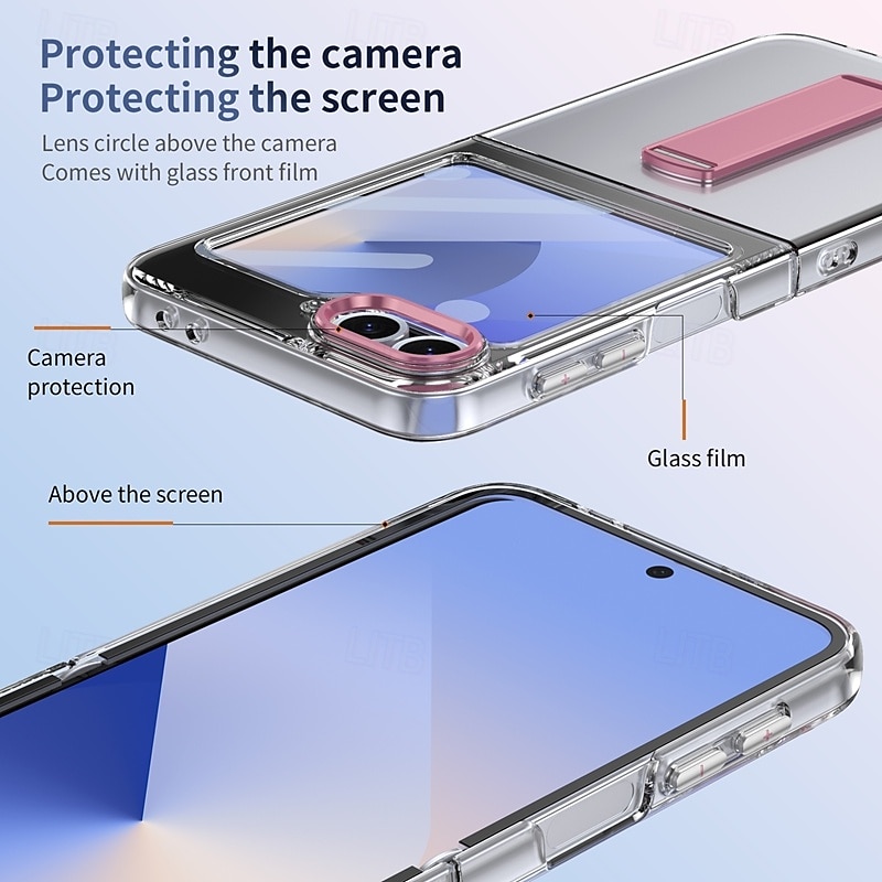 Phone Case For Samsung Galaxy Z Flip 7 Z Flip 6 Z Flip 5 Z Flip 4 Z Flip 3 Back Cover with Stand Holder Magnetic Support Wireless Charging Retro TPU PC 2025 - $24.99 –P17