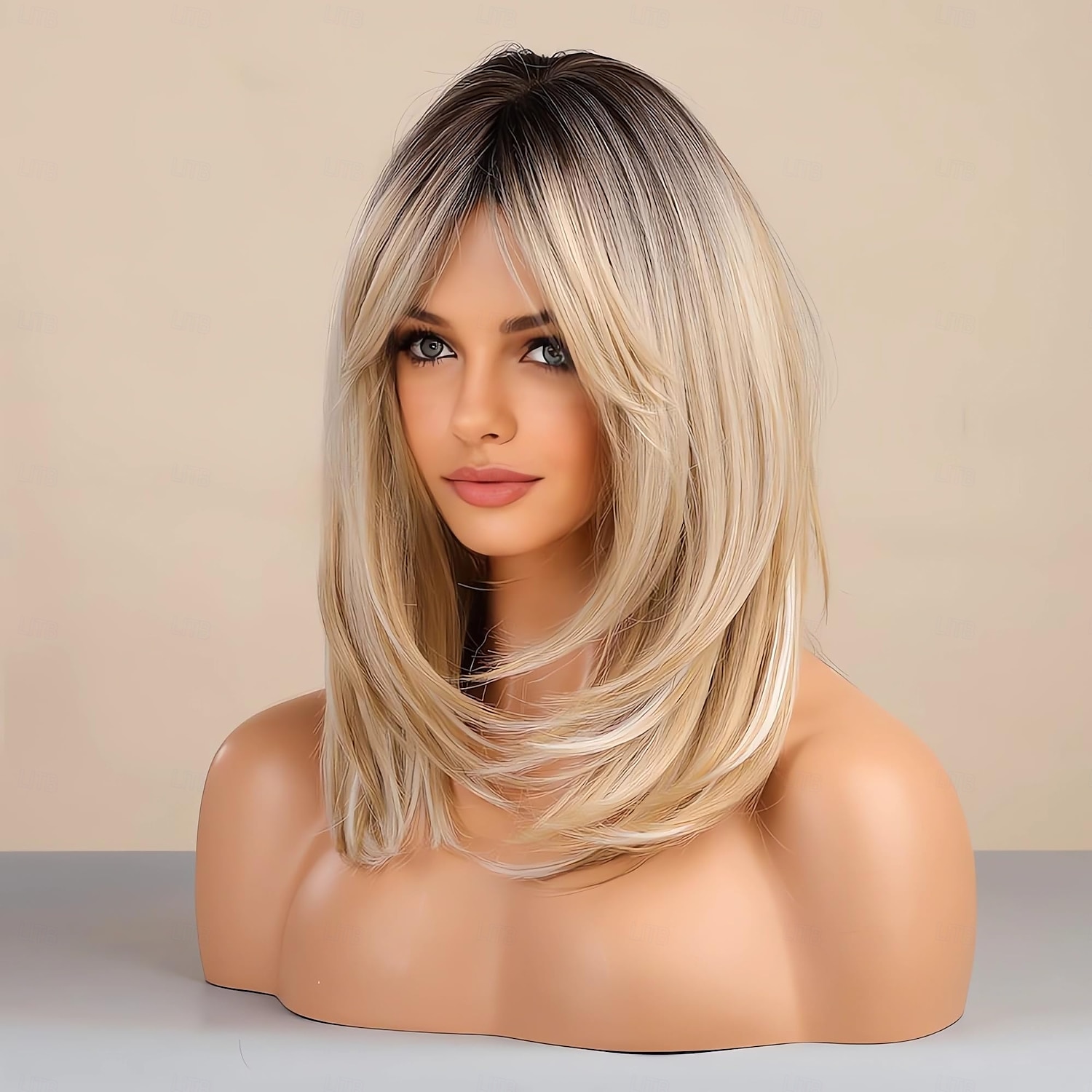 perruques longues en couches pour femmes, perruque en cheveux synthétiques avec frange, perruques naturelles ondulées résistantes à la chaleur pour une utilisation quotidienne en soirée de 2025 ? $21.99 –P6