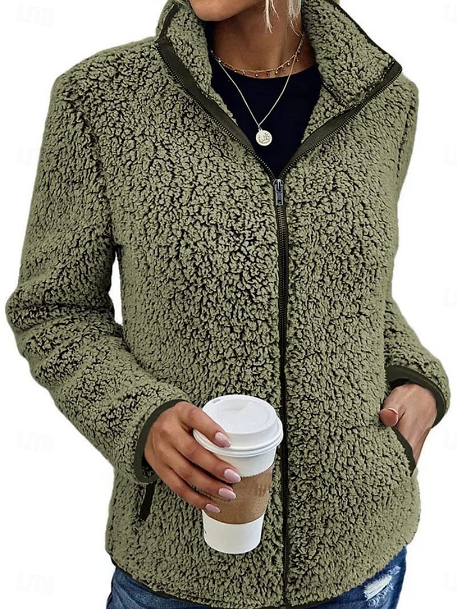 Жен. Зимнее пальто Зимняя куртка на открытом воздухе Для улицы Повседневные Осень Зима Обычная Пальто Стандартный Сохраняет тепло Дышащий Современный Стиль Жакеты Длинный рукав Сплошной цвет 2025 - $38.99 –P1