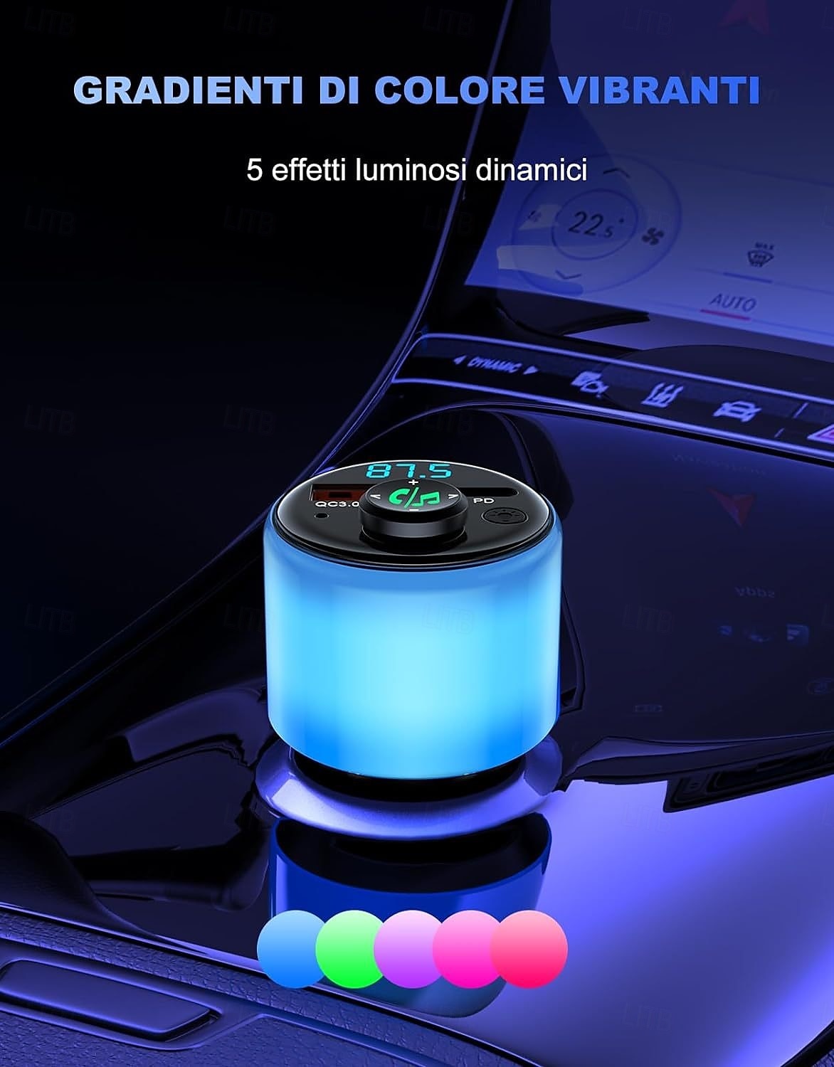 2025年 車用 Bluetooth 5.3 FM トランスミッター PD 30W + QC 3.0 デュアルポート 高速カーチャージャー ワイヤレス FM ラジオ Bluetooth カーアダプター ハンズフリー通話機能付き  コレクション – $38.99 –P1