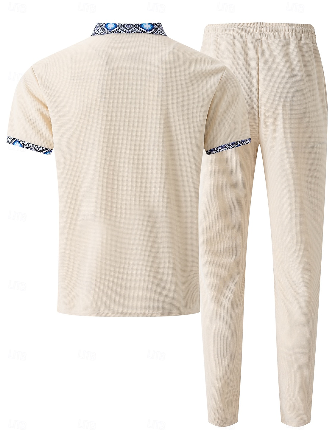 Herr Våffelskjorta Polo T-shirts Byxuppsättningar Långärmad Fjärdedels blixtlås Ensfärgat Stickat Mode Ficka Hem Kontor / Karriär Gata Svart Elfenben Blå Topp t-shirt för män 2025 - $37.99 –P4