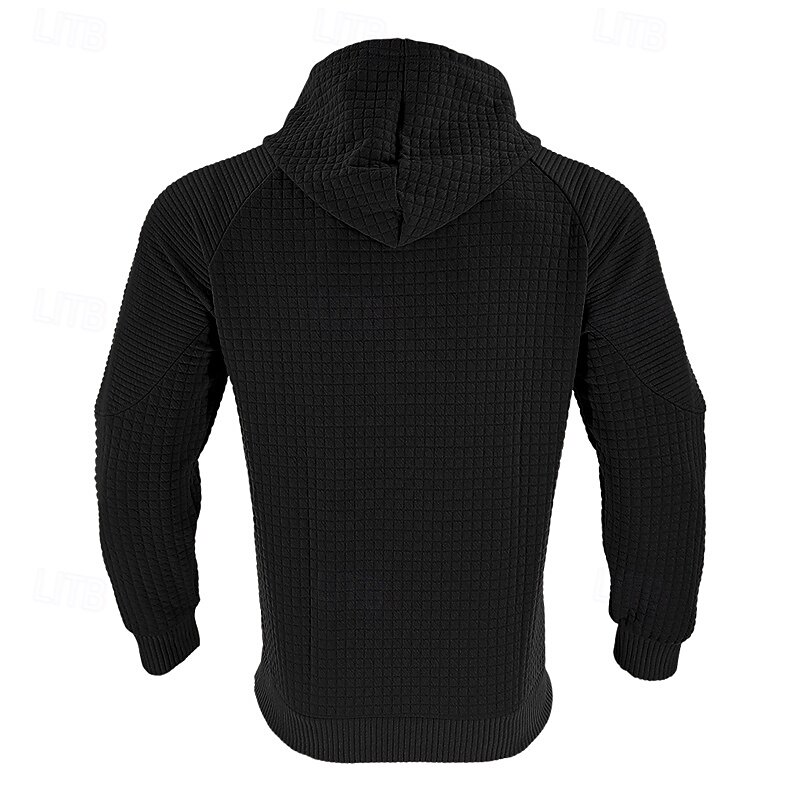 Herr Huvtröja Svart Vit Kaki Ljusgrå Mörkgrå Huva Slät Framficka Strukturerad Sport & Utomhus Dagligen Helgdag Polyester Streetwear Grundläggande Ledigt Vår & Höst Kläder Pull Tröjor Långärmad 2025 - $24.99 –P16