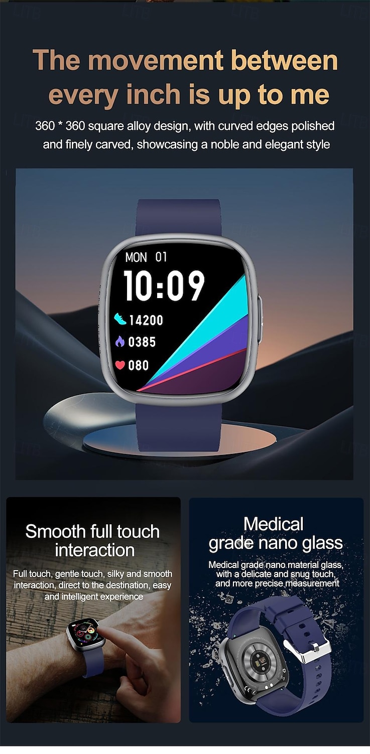 ET593 Smart Watch 1.75 inch Smartwatch Fitness Running Watch Bluetooth Pedometer Fitness Tracker Activity Tracker Compatible with Android iOS Unisex Long Standby Hands-Free Calls Waterproof IP 67 2026 - $82.99 –P2