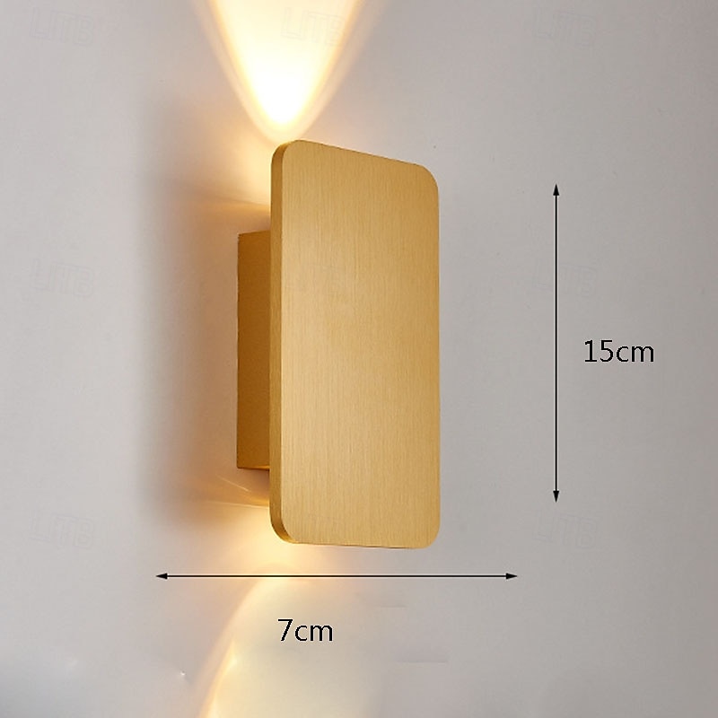egyszerű 6w-os led fali lámpa beltéri dekor szálcsiszolt dupla fejes fali lámpa nappali lépcső 110-240v 10w 2025 - $66.99 –P3