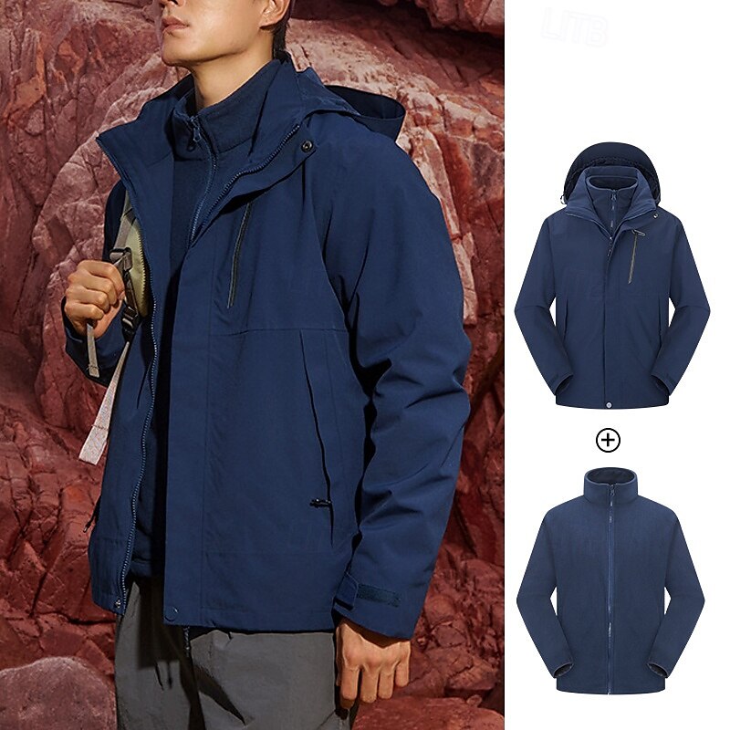 Homens Jaqueta Softshell Jaqueta de Trilha Inverno Ao ar livre Térmico / Quente A Prova de Vento Impermeável Jaquetas 3-em-1 Jaqueta leve Jaqueta corta-vento Viajar Preto Vermelho Azul Marinho de 2025 por $141.99 –P3