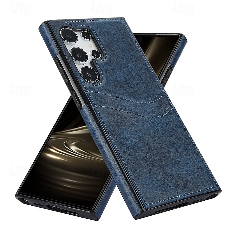 Puhelinlokero Samsung Galaxy S24 Ultra S24 Plus S24 S24 FE S23 S23 Ultra S23 Plus S22 S22 Plus Ultra A55 5G takakansi korttipaikka iskuja kestävä retro TPU PU nahka 2025 - $16.99 –P4