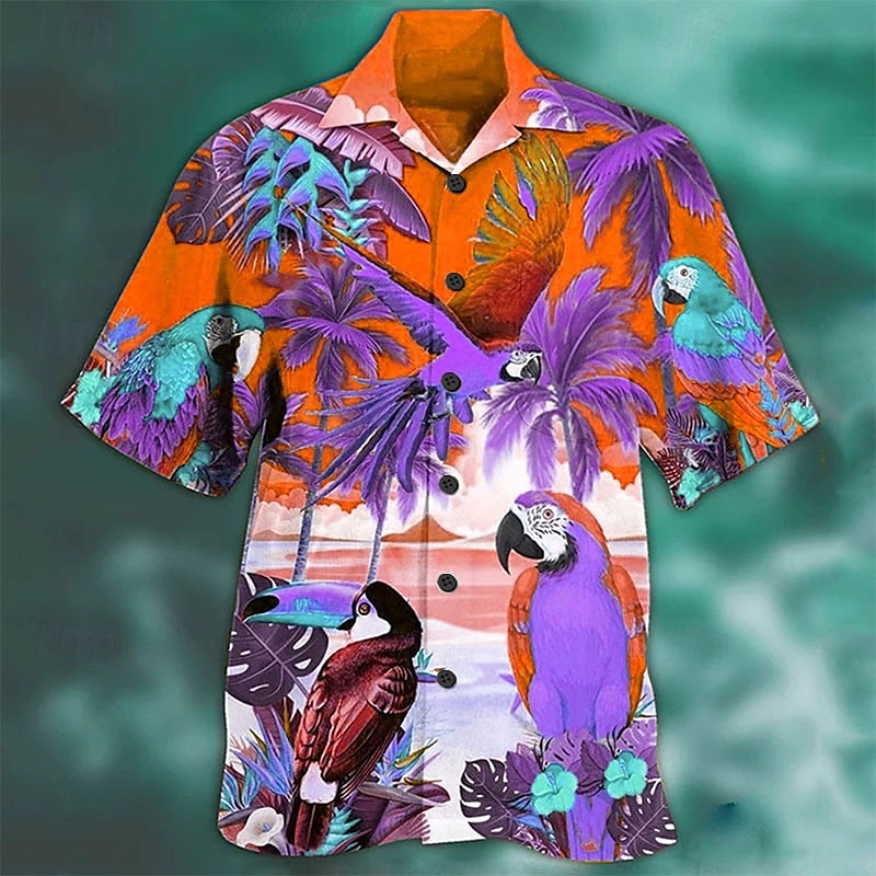 Herr Grafisk Hawaiisk Aloha Skjorta Sommarskjorta Hawaii skjorta Kortärmad Skjorta Nedvikt Mode Designer Ledigt Utomhus Gata Ledigt Havsblått Blå Mörkgrön Tryck S M L 2025 - $3.79 –P6