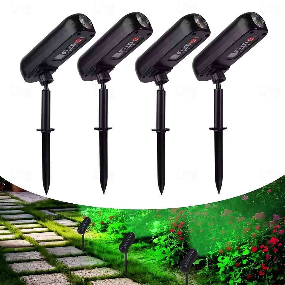 spoturi solare - lămpi solare, lumină solară de perete cu LED-uri pentru exterior, lumini de grădină pentru căi verzi impermeabile ip65 pentru copaci, alee, curte și decorațiuni peisaj 2/4 buc. 2025 - $25.99 –P4