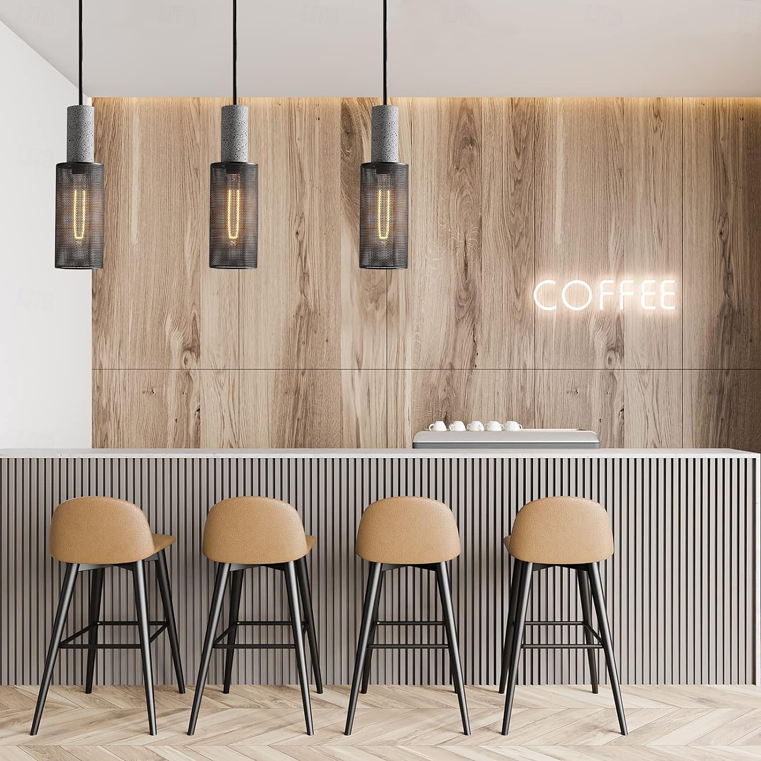 lampada a sospensione in cemento paralume in rete metallica lampada a sospensione industriale moderna in cemento 110-240v del 2025 a $76.99 –P6