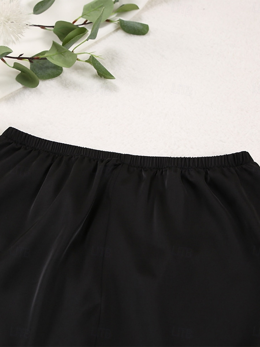 Pentru femei Set pijama Casual Confortabili Culoare pură Butonul sus Talie elastică Cămașă Pantaloni Casă Zilnic Manșon Lung Guler Cămașă Negru Trifoi Vară Primăvară Toamnă Fit regulat 2025 - $54.99 –P12