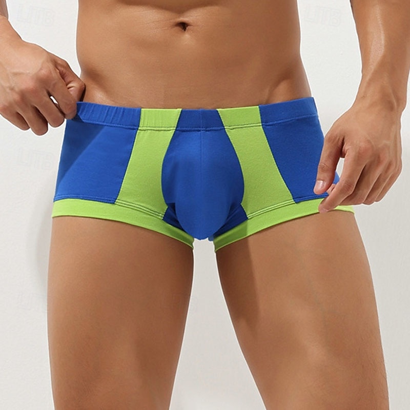 Men's 1 PCS Boxers Underwear Boxer Shorts Patchwork Spandex Breathable Soft Comfortable Color Block Letter & Number Mid Rise Black Red 2025 - $8.99 –P8