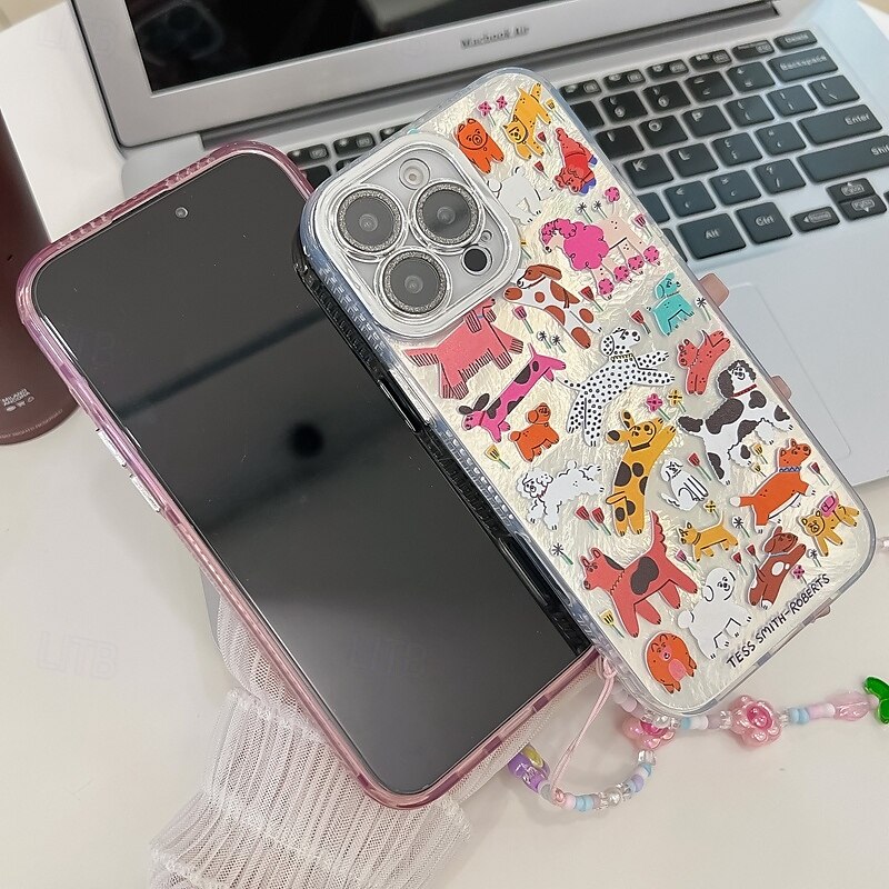 telefone Capinha Para iPhone 16 Pro Max Plus iphone 15 iPhone 15 Pro Max iPhone 14 Pro Max iPhone 13 Pro Max Capa traseira com pulseira Antichoque Retro TPU Vidro Temperado de 2025 por $15.99 –P9