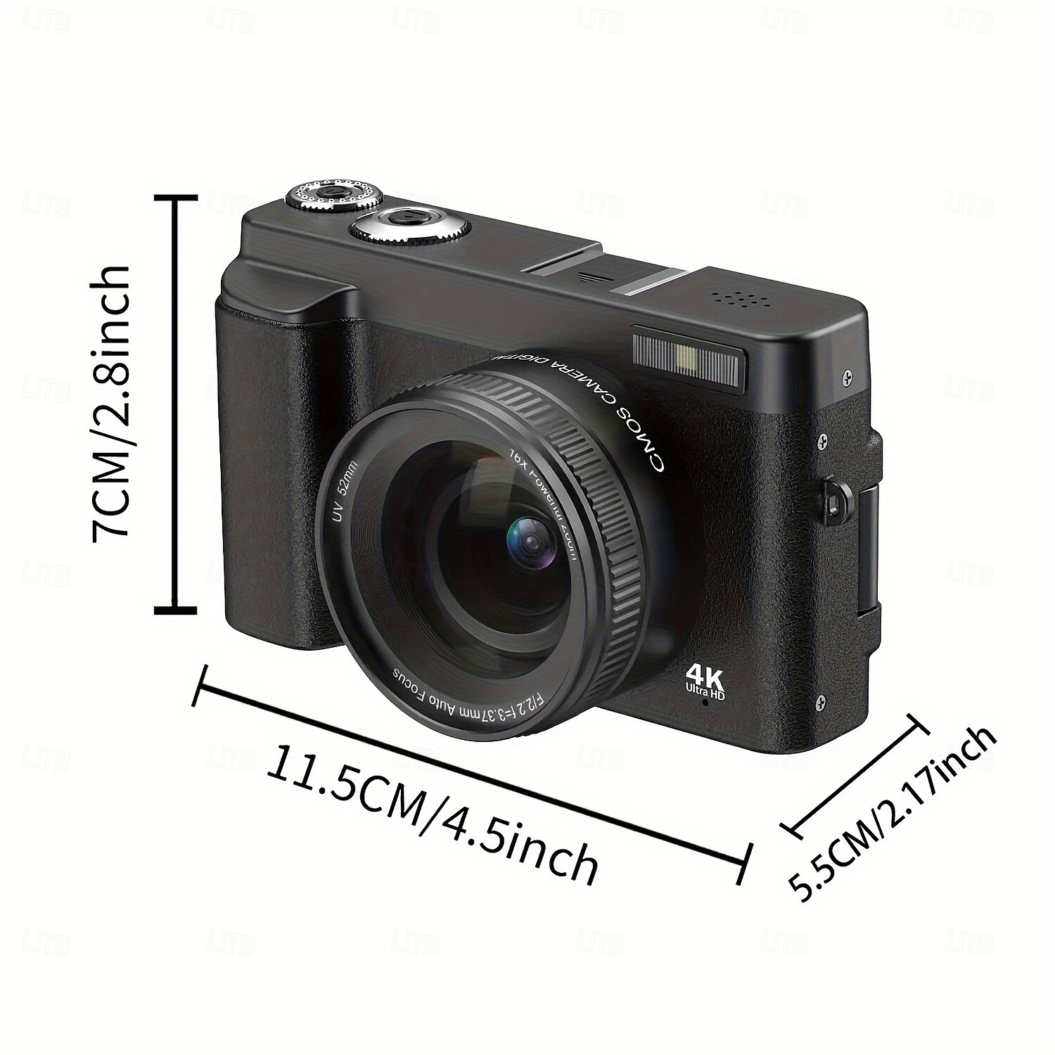 2025年 4k デジタルカメラ 48MP カメラ オートフォーカス コンパクトデジタルカメラ フラッシュライト付き ポイントアンドシュートカメラ 小型デジタルカメラ  コレクション – $151.99 –P2