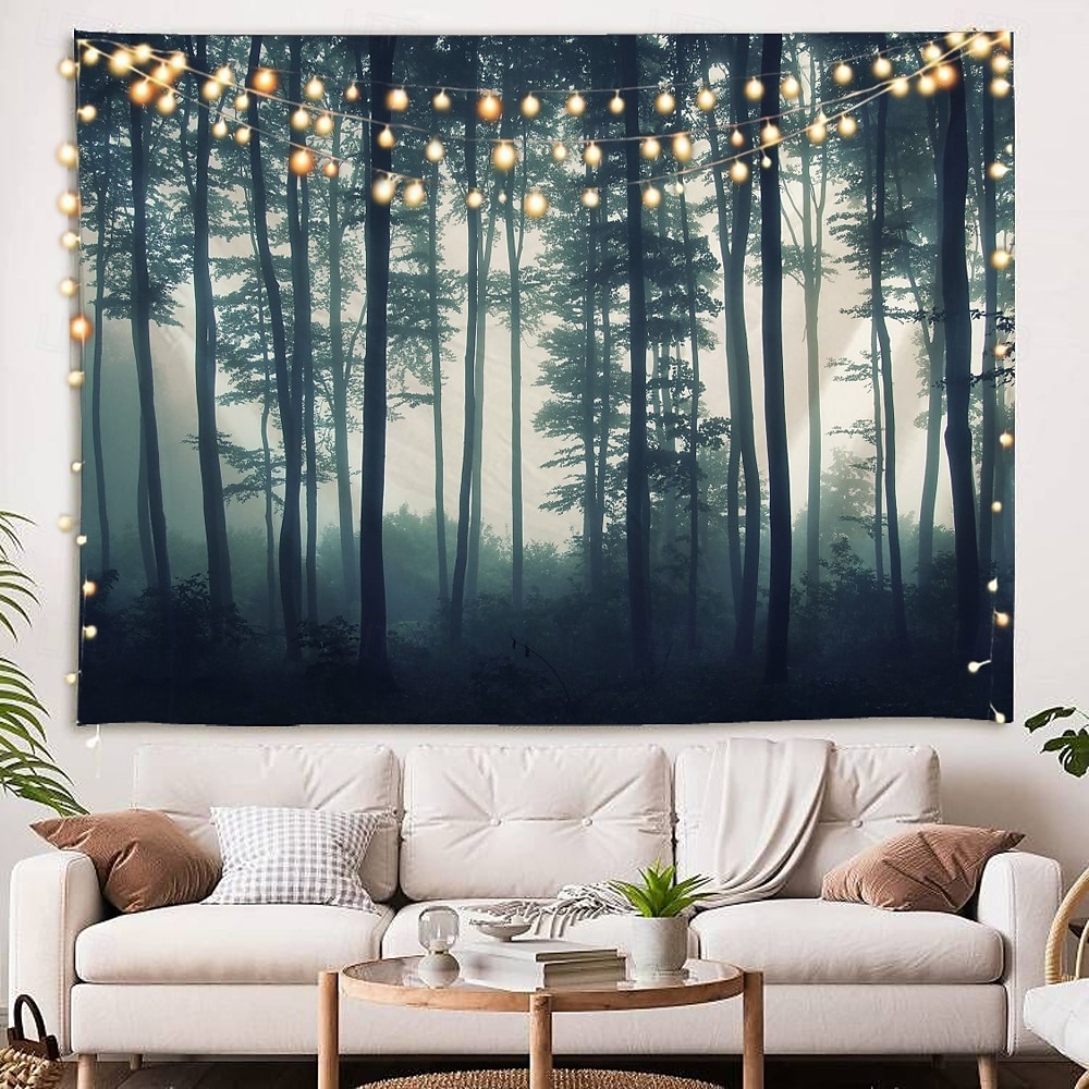 paisagem floresta tapeçaria pendurada arte de parede grande tapeçaria mural decoração fotografia pano de fundo cobertor cortina casa quarto sala de estar decoração de 2025 por $16.99 –P4