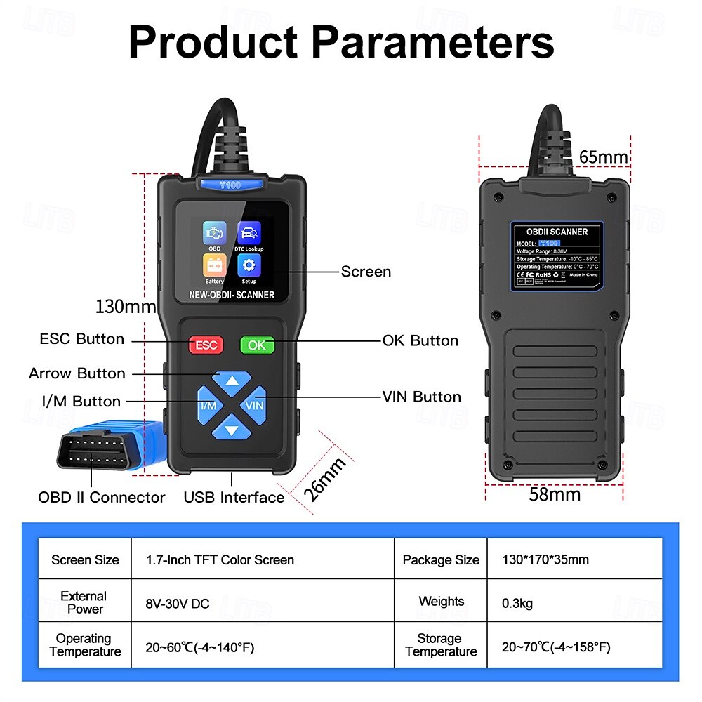 OBD2 Scanner Diagnostic Tool Battery Tester Vehicles Check Engine Malfunction Code Reader with Reset OBD II Car Scanner&Tester Diagnostic Tools 2025 - $38.99 –P12