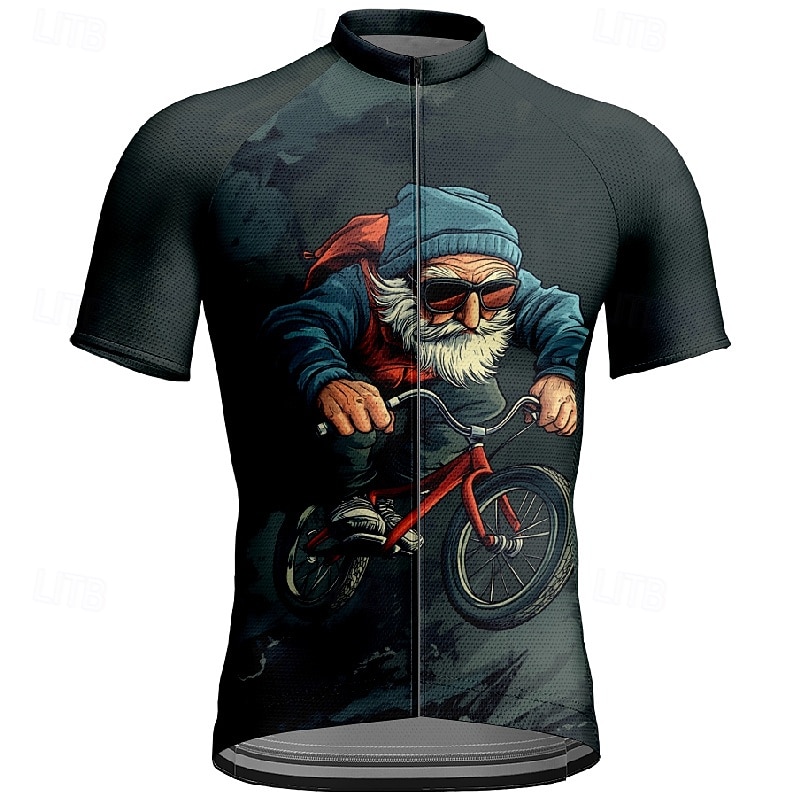 Men's Cycling Jersey Graphic Short Sleeve Bike Tee Tshirt Jersey with 3 Rear Pockets Mountain Bike MTB Quick Dry Anatomic Design Wicking Breathable Sports Dark Grey Black Dark Navy Clothing Apparel 2026 - $28.99 –P1