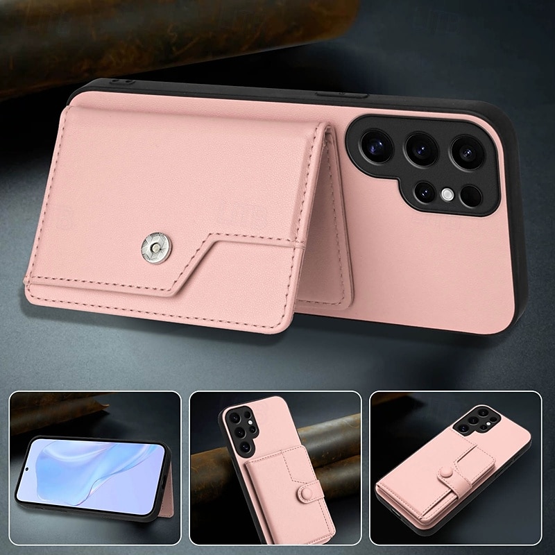 Phone Case For Samsung Galaxy S24 S24 Ultra Plus S24 FE S23 S23 Ultra S23 Plus S22 S22 Plus Ultra S21 FE A55 5G Back Cover with Stand Holder Card Slot Shockproof Retro TPU PU Leather 2025 - $16.99 –P2