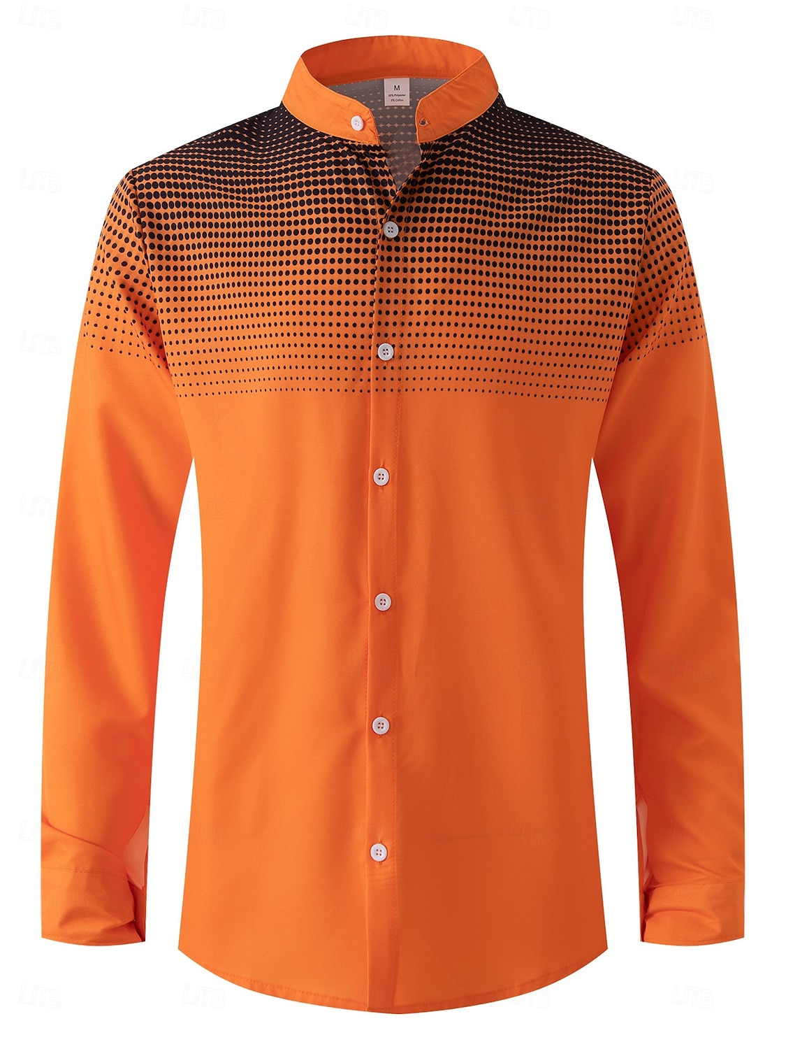 Per uomo Camicia con colletto a fascia Camicia in raso Camicie Liscio Matrimonio Esterno Bianco Rosso Blu marino Arancione Manica lunga Estate Primavera Abbigliamento del 2025 a $26.99 –P7