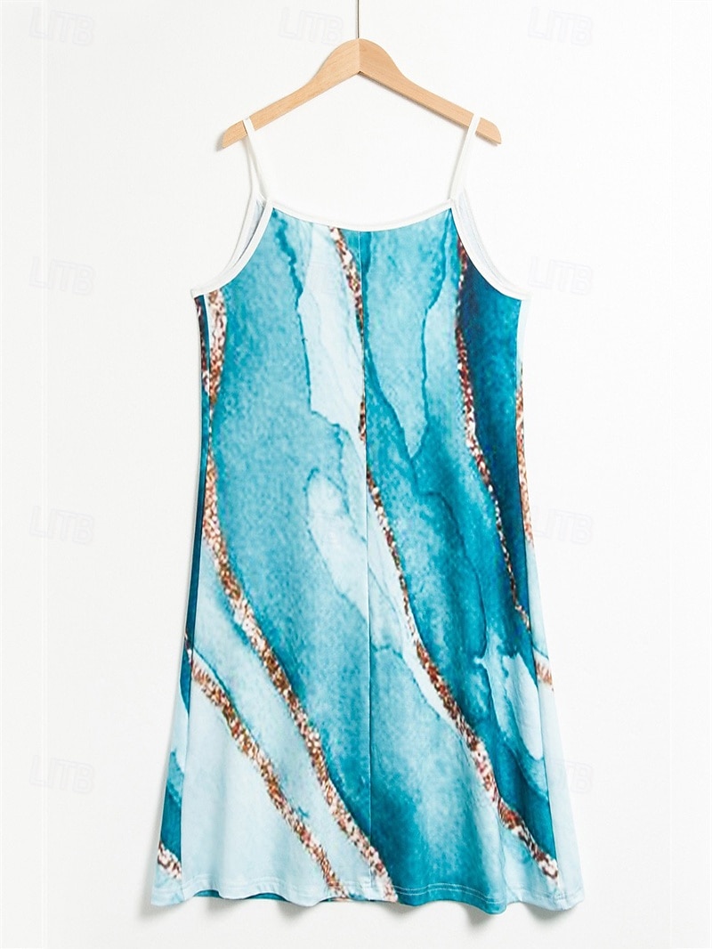 Rochie Mini Femei Rochie Petite Rochie Petite Rochie de Vară Rochie A Line Rochie de Vară Vacanță Modă Stilată în Aer Liber Vacanță Zile de Zi Ajustare Regualară Ombre Marmură Fără Mâneci Decolteu în 2025 - $21.99 –P9