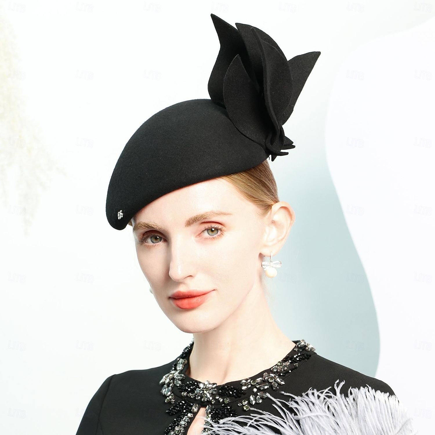 Hats 100% Wool Saucer Hat Top Hat Wedding Evening Party Elegant Wedding With Flower Pure Color Headpiece Headwear 2025 - $37.99 –P6