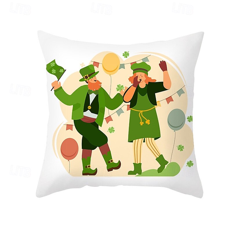 husă de perne decorativă ziua Sfântului patrick 1 bucată shamrock husă de pernă pătrată moale față de pernă pentru dormitor living canapea canapea scaun 2025 - $12.99 –P3