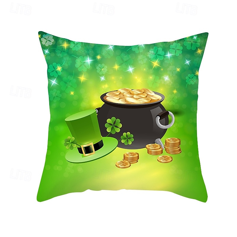 husă de perne decorativă ziua Sfântului patrick 1 bucată shamrock husă de pernă pătrată moale față de pernă pentru dormitor living canapea canapea scaun 2025 - $12.99 –P9