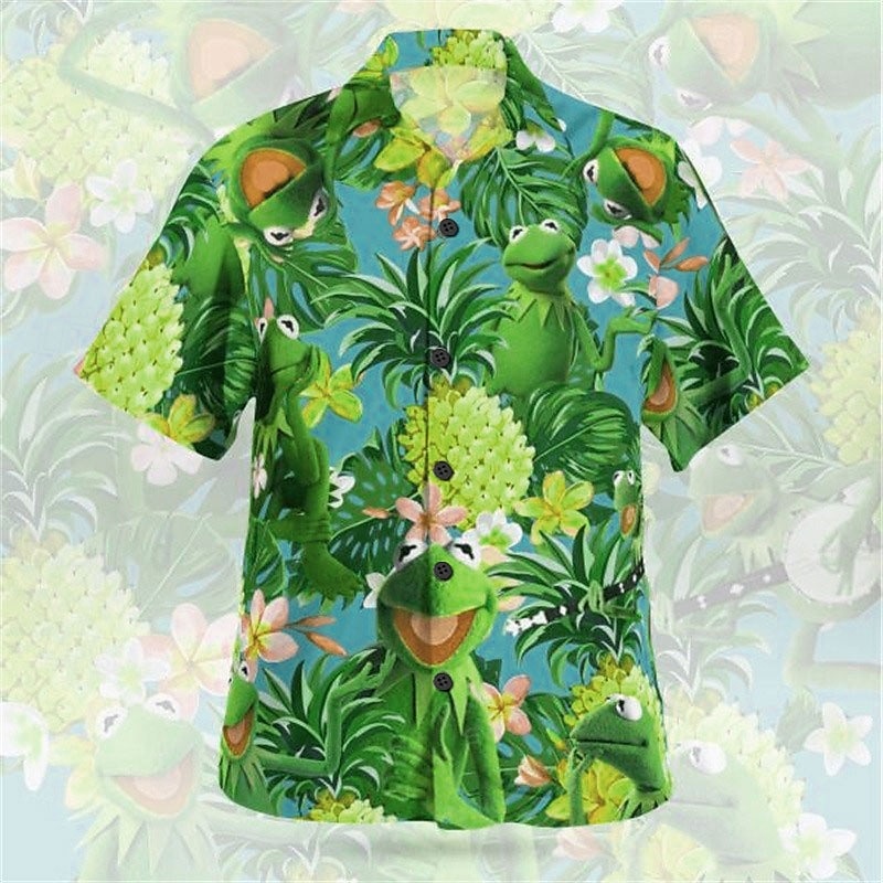 Per uomo Pop art Ananas Hawaiano Camicia Camicia estiva Camicia hawaiana Manica corta Camicia Collo ripiegabile Hawaiano Originale Informale Esterno Strada Informale Rosso verde Verde chiaro Blu Con del 2025 a $3.09 –P2