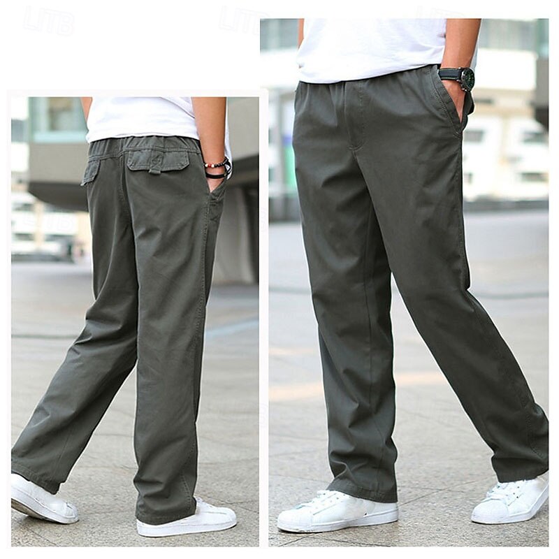 Men's Cargo Pants Trousers Pocket Drawstring Elastic Waist Plain Wearable Outdoor Daily Camping & Hiking Fashion Classic Black Yellow 2025 - $28.99 –P5