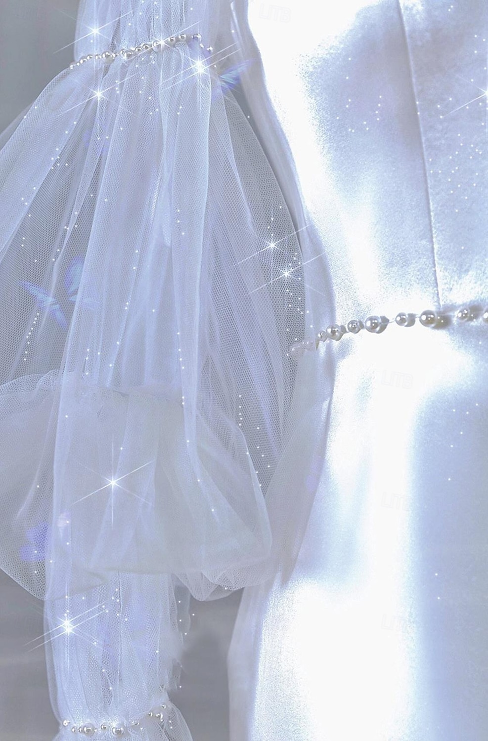 Abiti da Sposa Sirena  Tromba Scollo a Cucchiaio Manica Lunga Coda di Corte in Taffetà Abiti Sposa con Perle del 2025 a $144.99 –P6